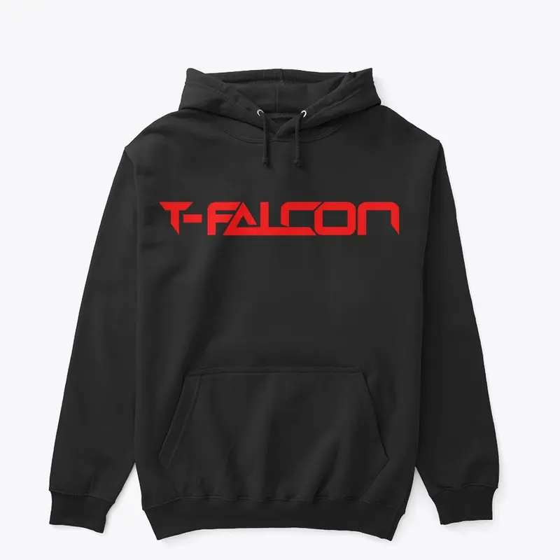 OFFICIAL T-FALCON RED TEXT LOGO HOODIE