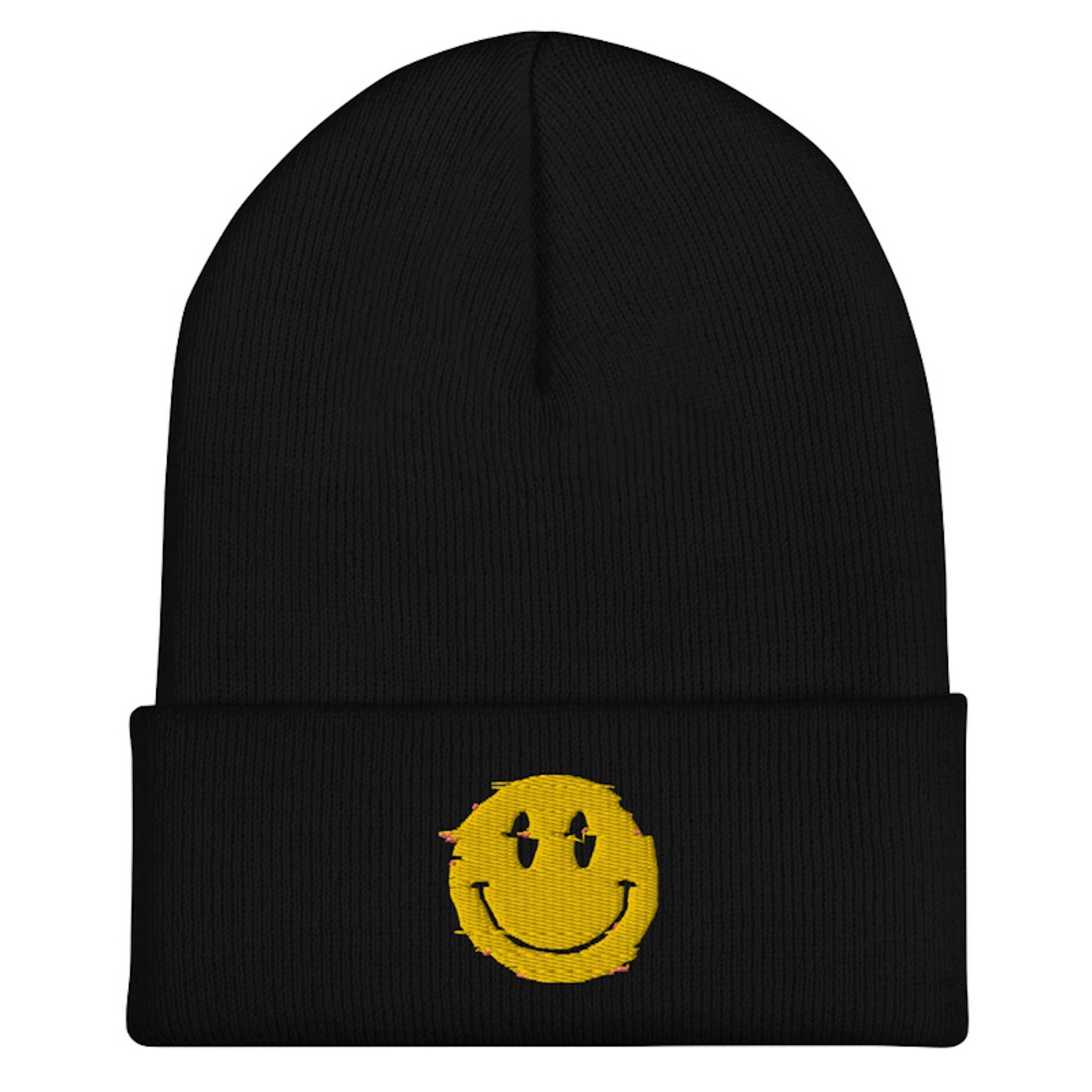 MESSED UP SMILEYFACE BEANIE HAT