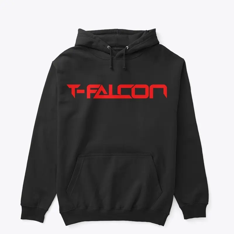 OFFICIAL T-FALCON RED TEXT LOGO HOODIE