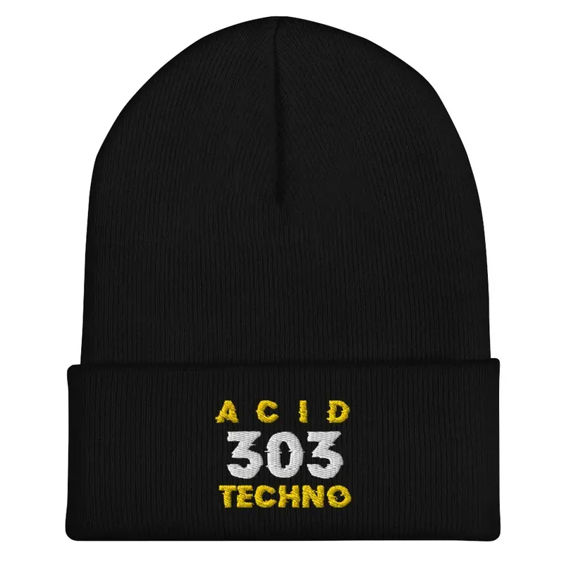 ACID 303 TECHNO SMILEYFACE BEANIE HAT