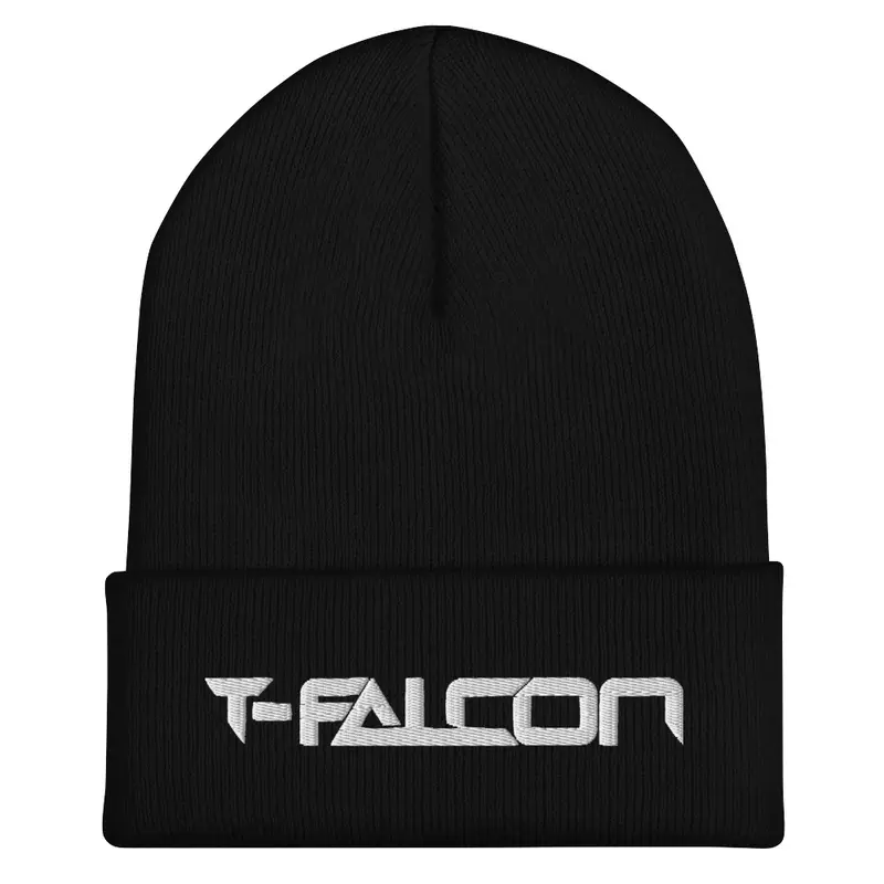 T-FALCON WHITE TEXT LOGO BEANIE HAT