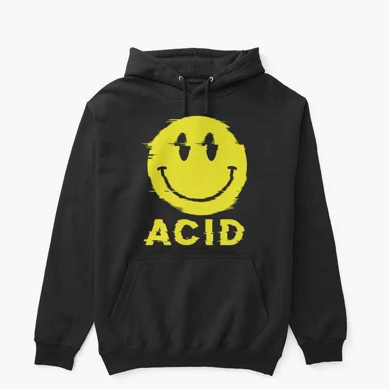 ACID 303 TECHNO SMILEYFACE UNISEX HOODIE